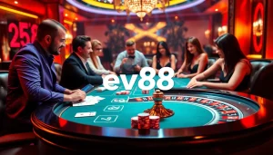 Experience the thrill of ev88 online gaming with vibrant casino visuals and dynamic player interactions.