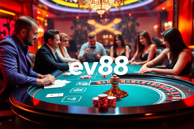 Experience the thrill of ev88 online gaming with vibrant casino visuals and dynamic player interactions.