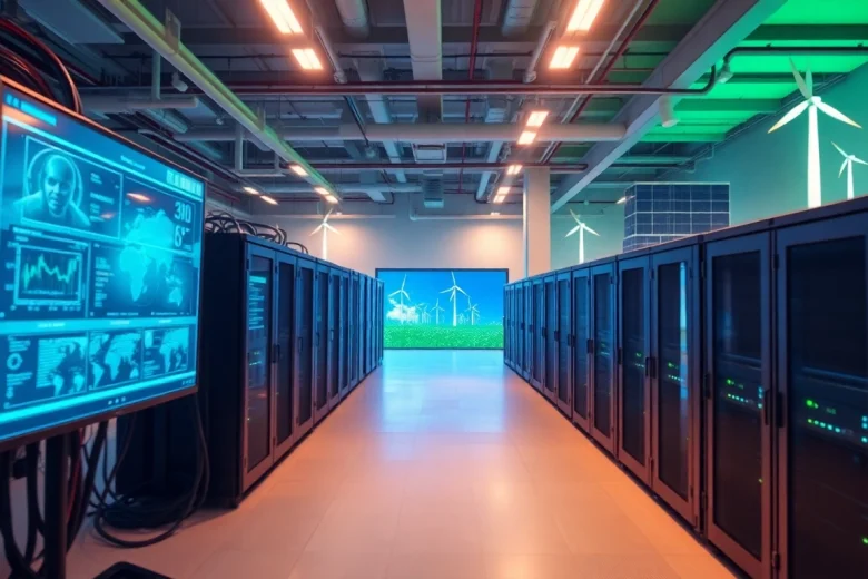 Best cloud mining showcased in a high-tech facility with renewable energy sources.