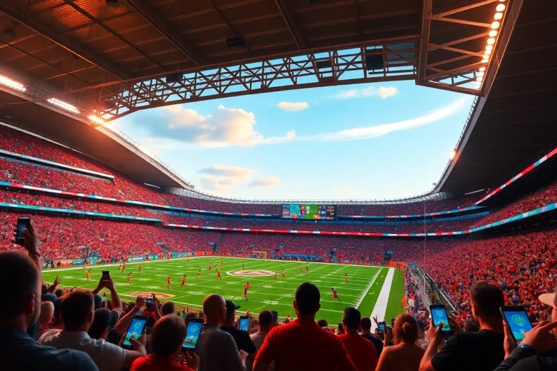 Engaged fans in a dynamic sports betting environment showcasing online sportsbooks Alabama.