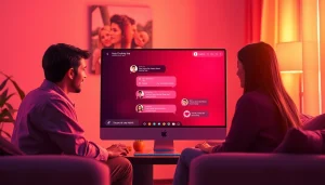 Engaging AI chat environment showcasing interactive sex chat ai experience with modern digital elements.