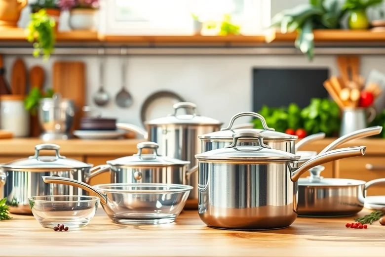 Showcase of high-quality kitchenware at a cookware shop Auckland.