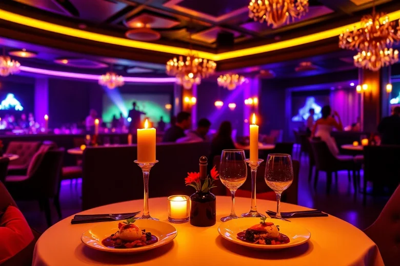 Experience an unforgettable Dinner SXM at Club Noir, showcasing gourmet meals in a luxurious nightlife setting.