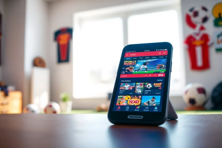 Engaging view of online sportsbooks California app interface on a mobile device highlighting vibrant graphics.