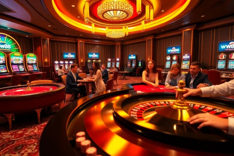 Experience the thrill of ww88 online casino with vibrant games, roulette, and poker tables.
