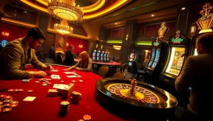 Engaging casino scene illustrating is hidden wiki illegal concerns with poker and roulette.