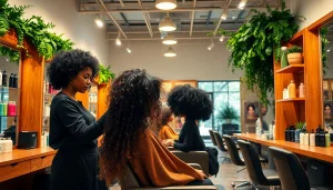 Experience premium perm services at Omnia Salon, San Diego, showcasing a stylish transformation.
