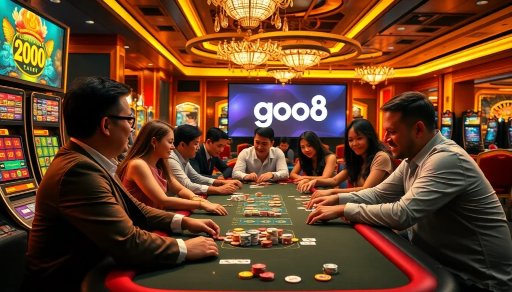 Engaging online gambling scene highlighting go8 đăng nhập on a vibrant casino interface.