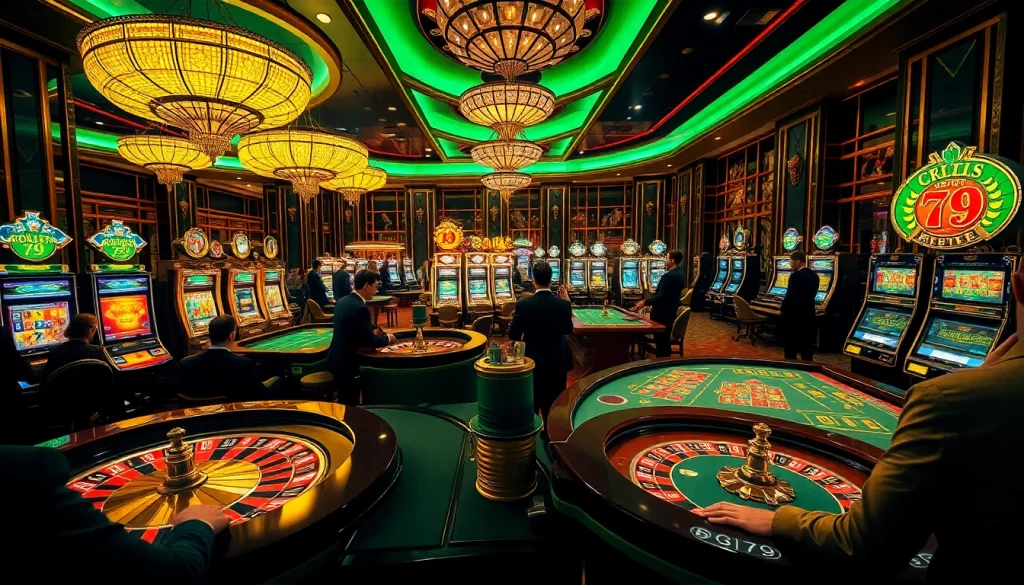 Hoạt động casino với cược cao, trình diễn các chiến lược cg 79 trên bàn roulette và poker.